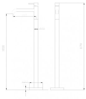 Напольный смеситель для раковины ABBER Wasser Kreis чёрный матовый AF8140B